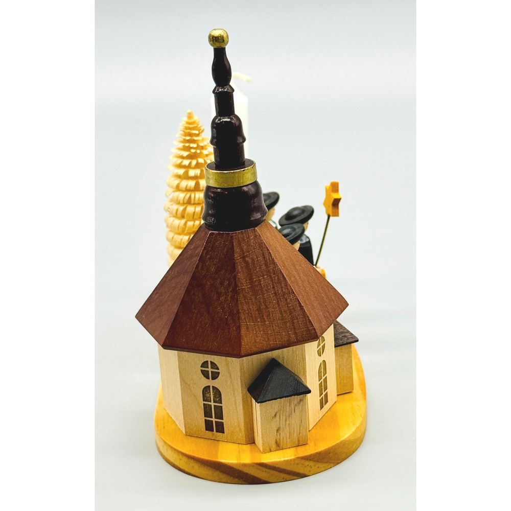 Seiffen Carolers Church Candle Holder Wood German Erzgebirge Zeidler Holzkunst - Picture 4 of 10